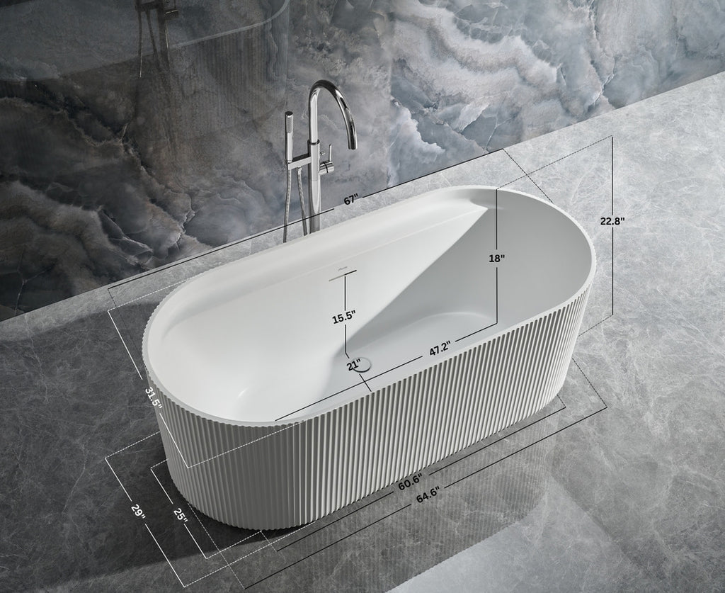 Momo Freestanding Acrylic Bathtub in White