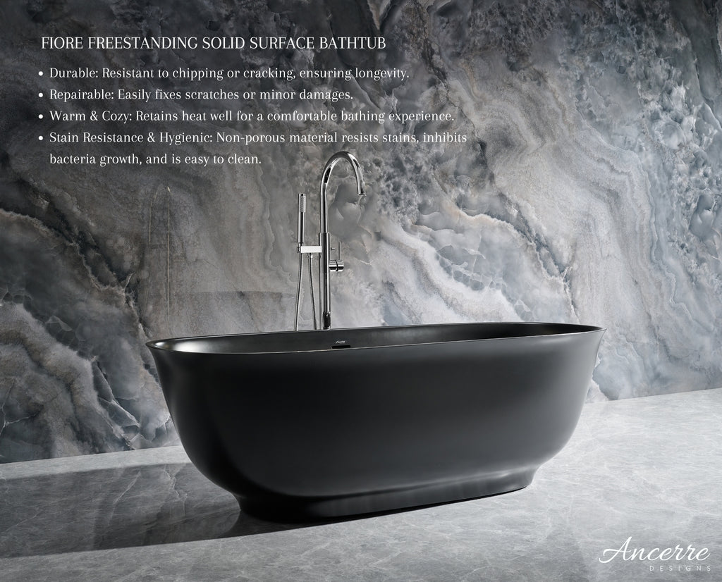 Fiore 67 Inch Freestanding Solid Surface Bathtub