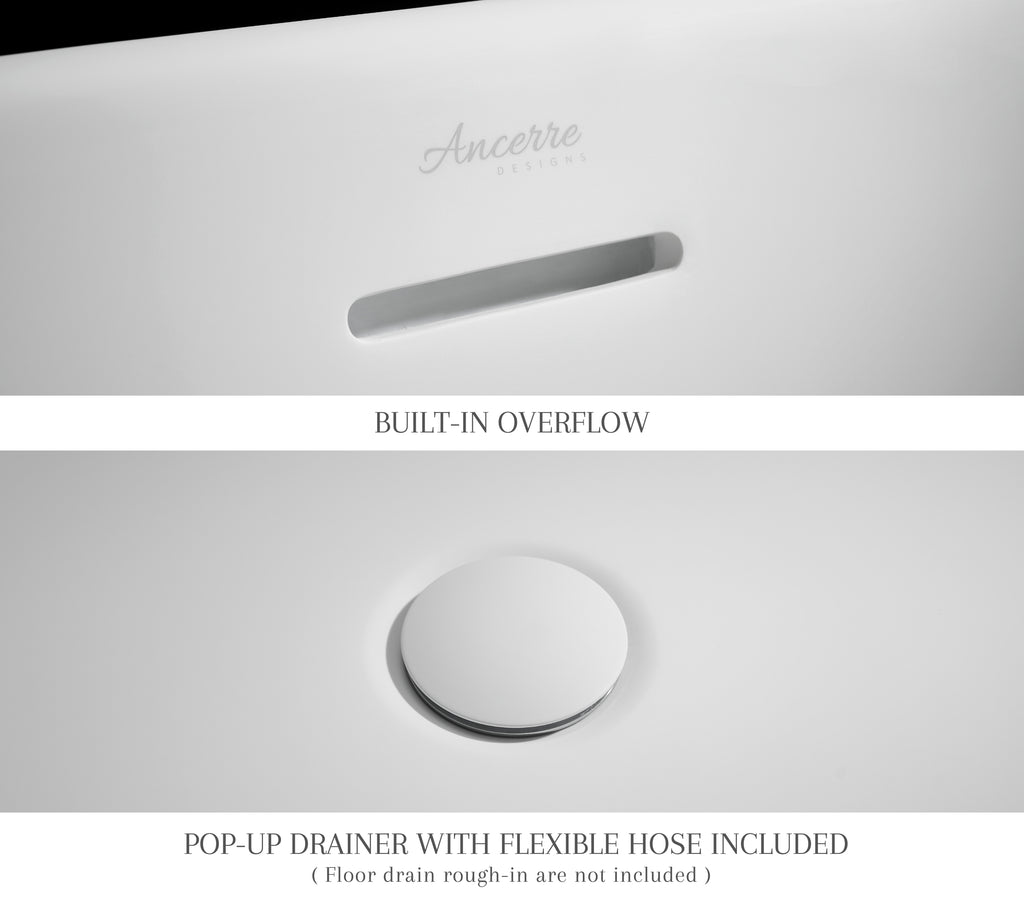 Fiore 67 Inch Freestanding Solid Surface Bathtub