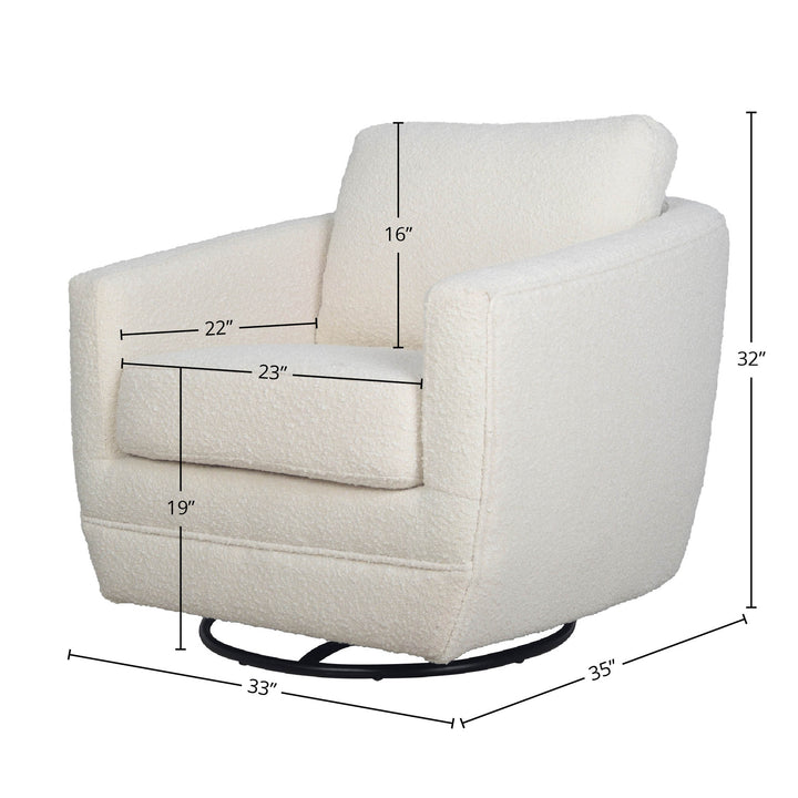 Baltimo Swivel Glider, Boucle White