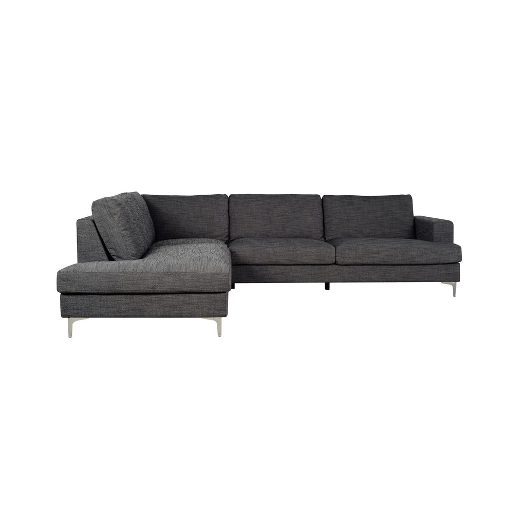 Feather Left Sectional - Charcoal Linen