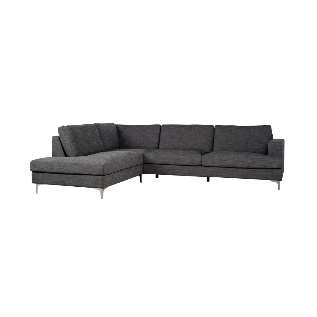 Feather Left Sectional - Charcoal Linen