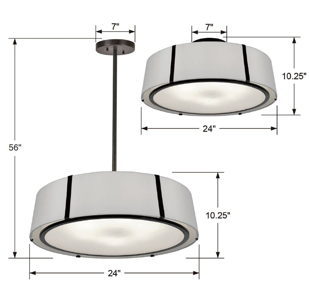 Fulton 6 Light Semi Flush