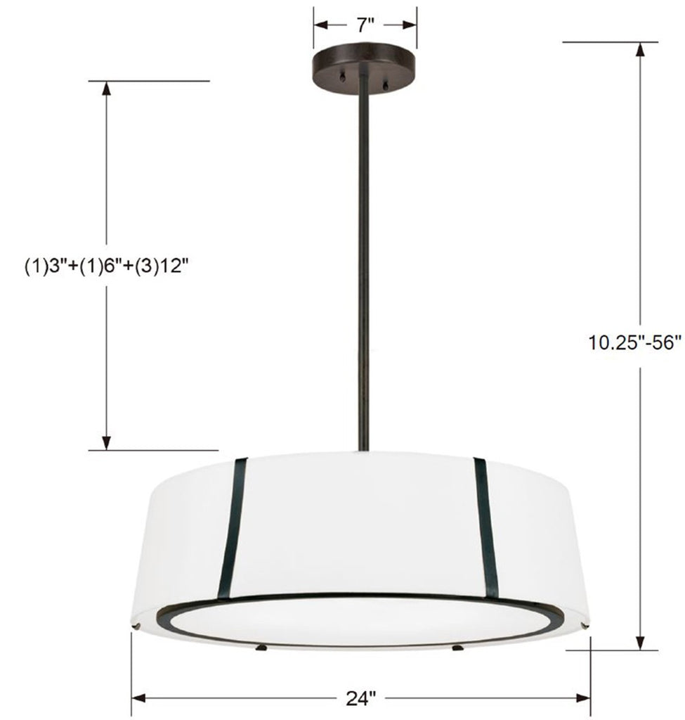 Fulton 6 Light Semi Flush