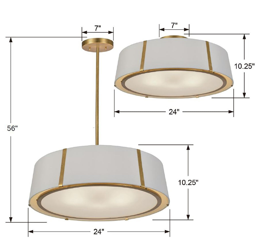 Fulton 6 Light Semi Flush