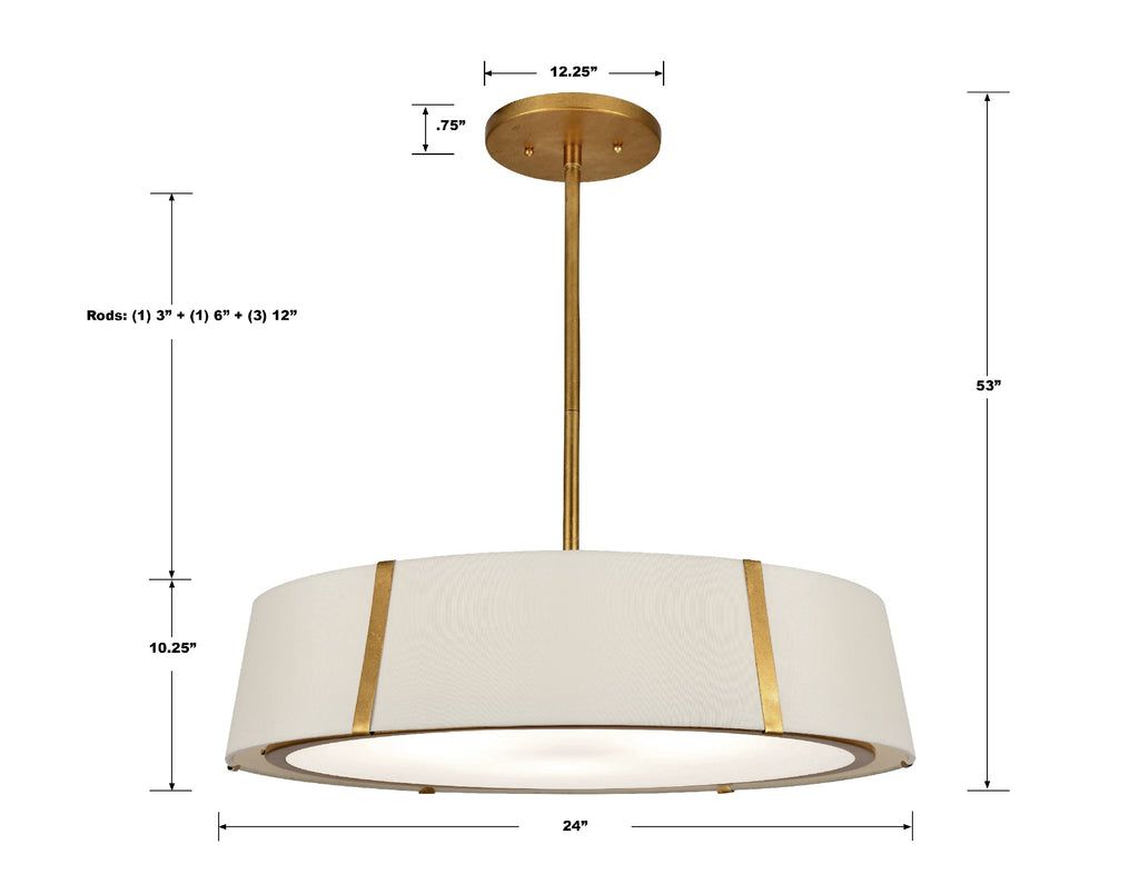 Fulton 6 Light Semi Flush