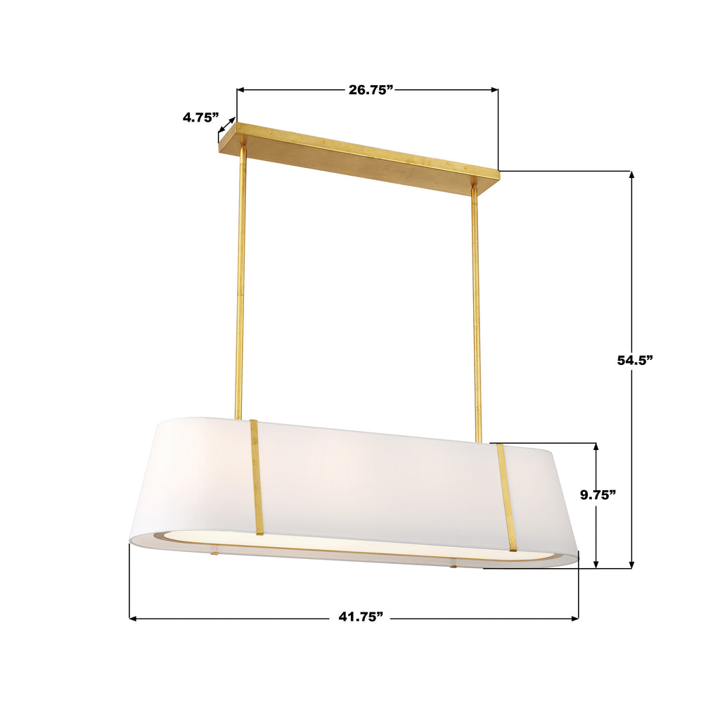 Fulton 4 Light Linear Oval Chandelier