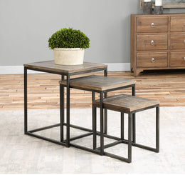 Bomani Wood Nesting Tables Set/3