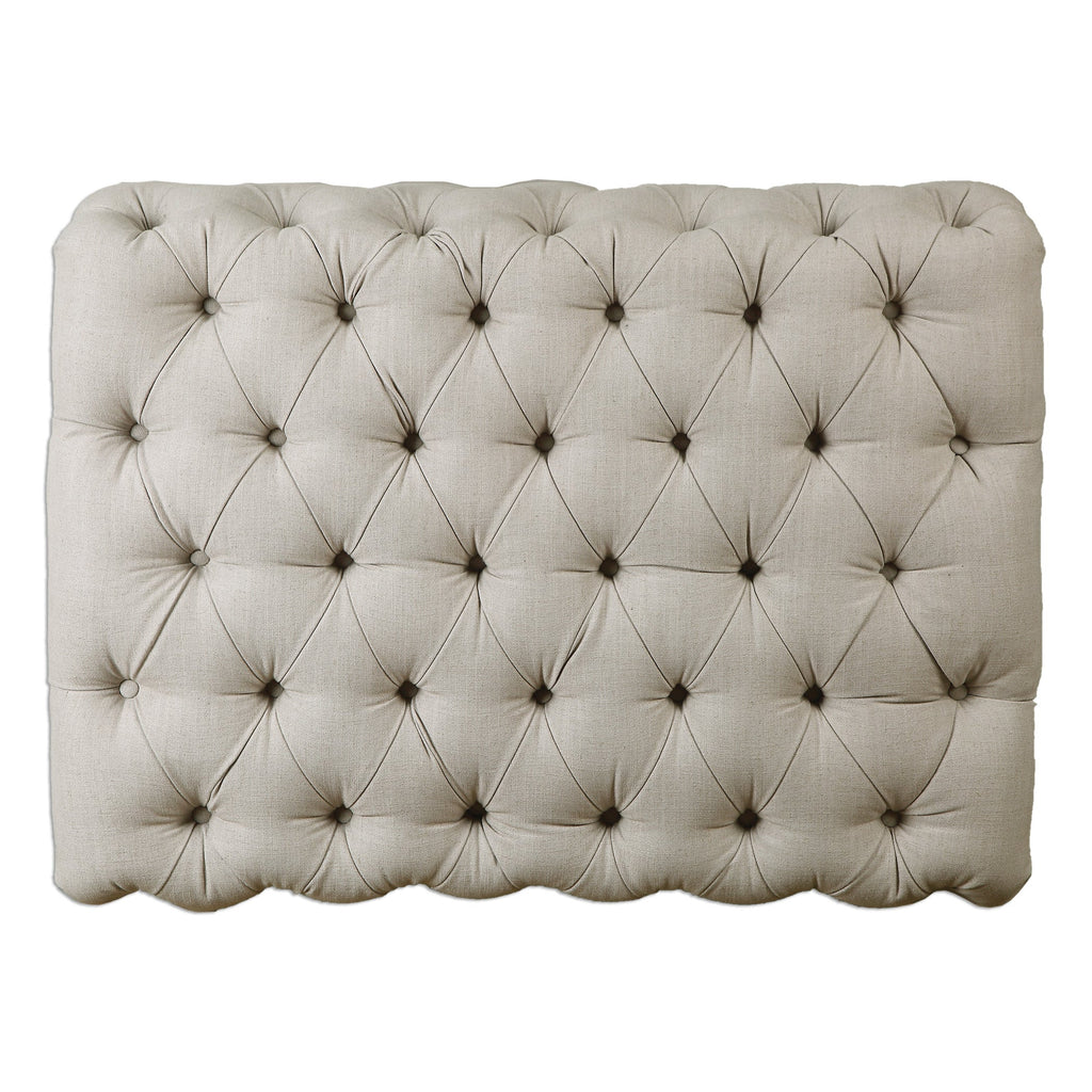 Kaniel Tufted Antique White Ottoman