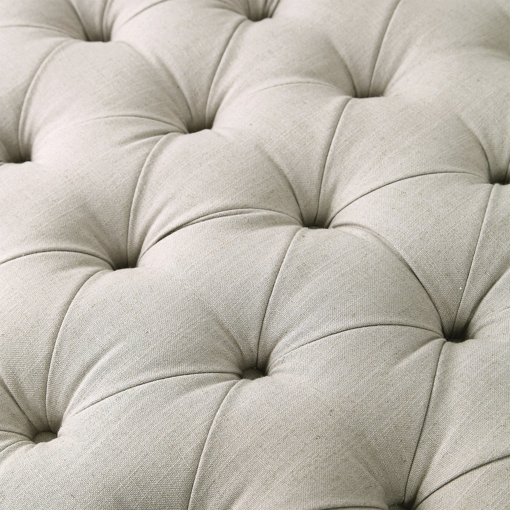 Kaniel Tufted Antique White Ottoman