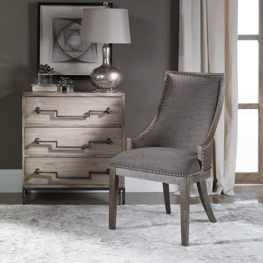 Aidrian Charcoal Gray Accent Chair