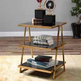 Garrity Black Glass Accent Table