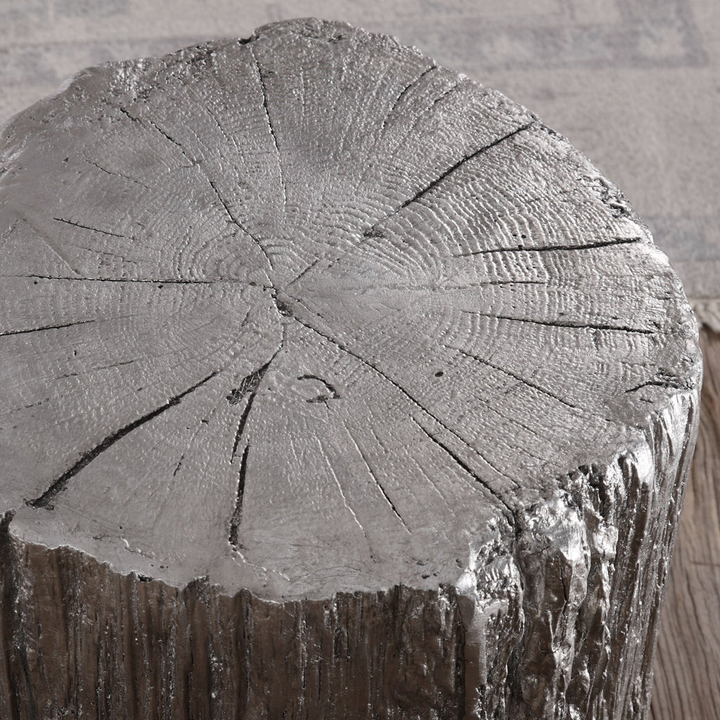 Cambium Silver Tree Stump Stool