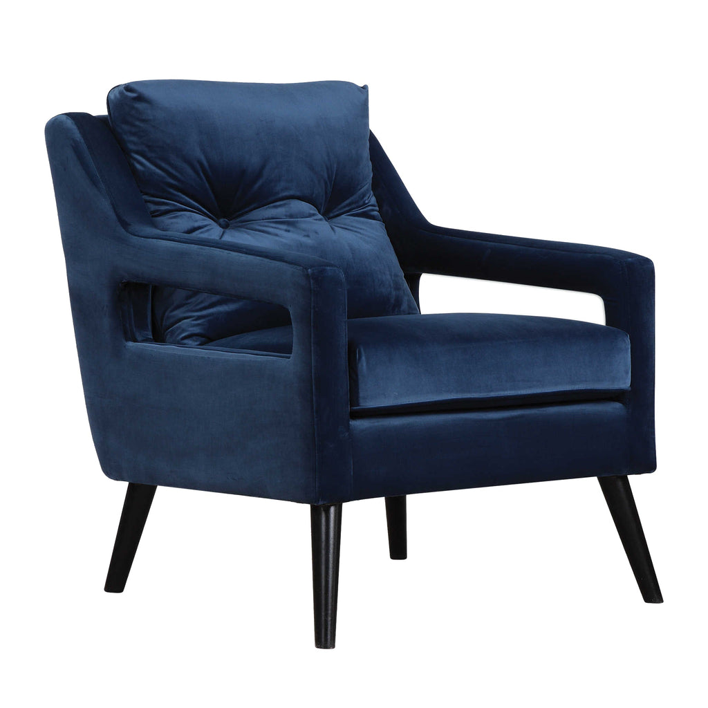 O'Brien Blue Velvet Armchair