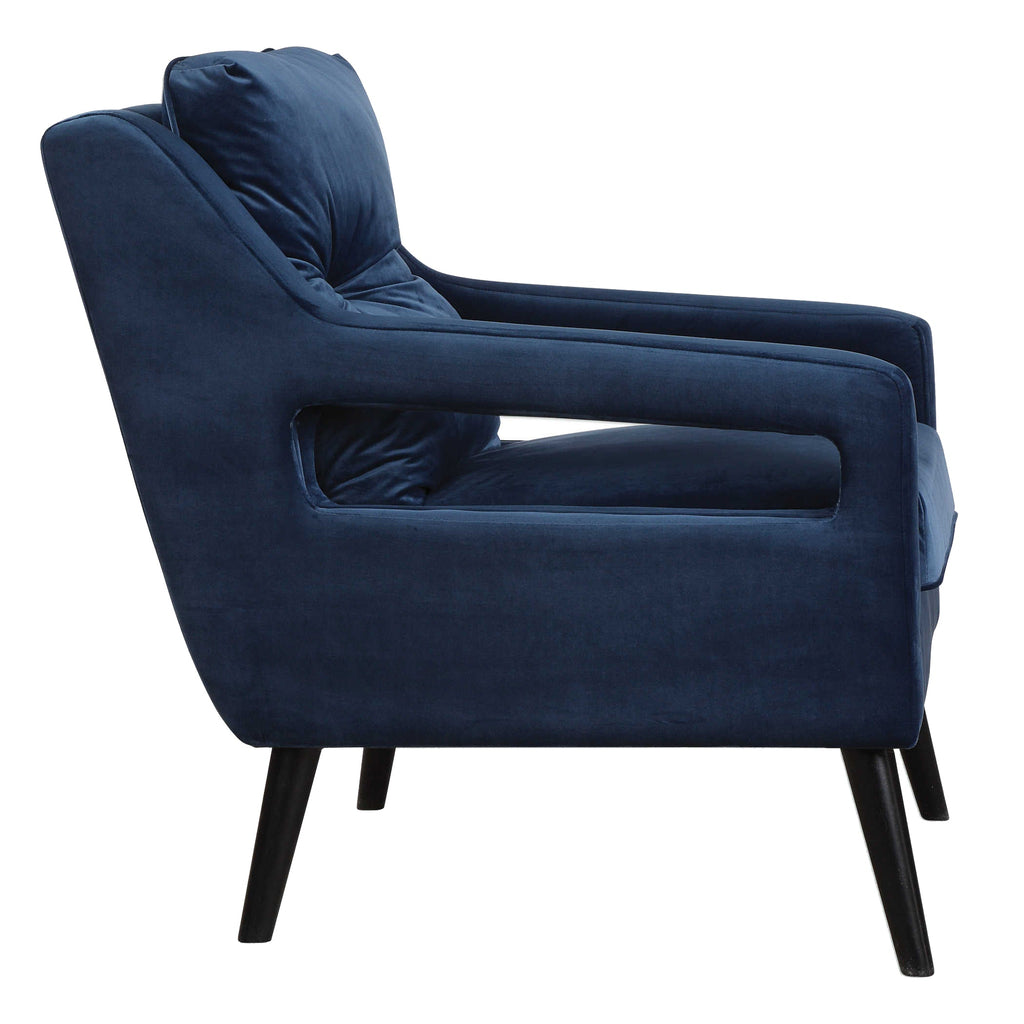 O'Brien Blue Velvet Armchair