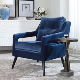 O'Brien Blue Velvet Armchair