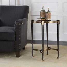 Thora Brushed Black Accent Table