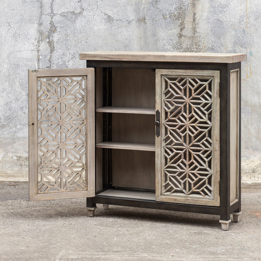 Branwen Aged White Accent Cabinet