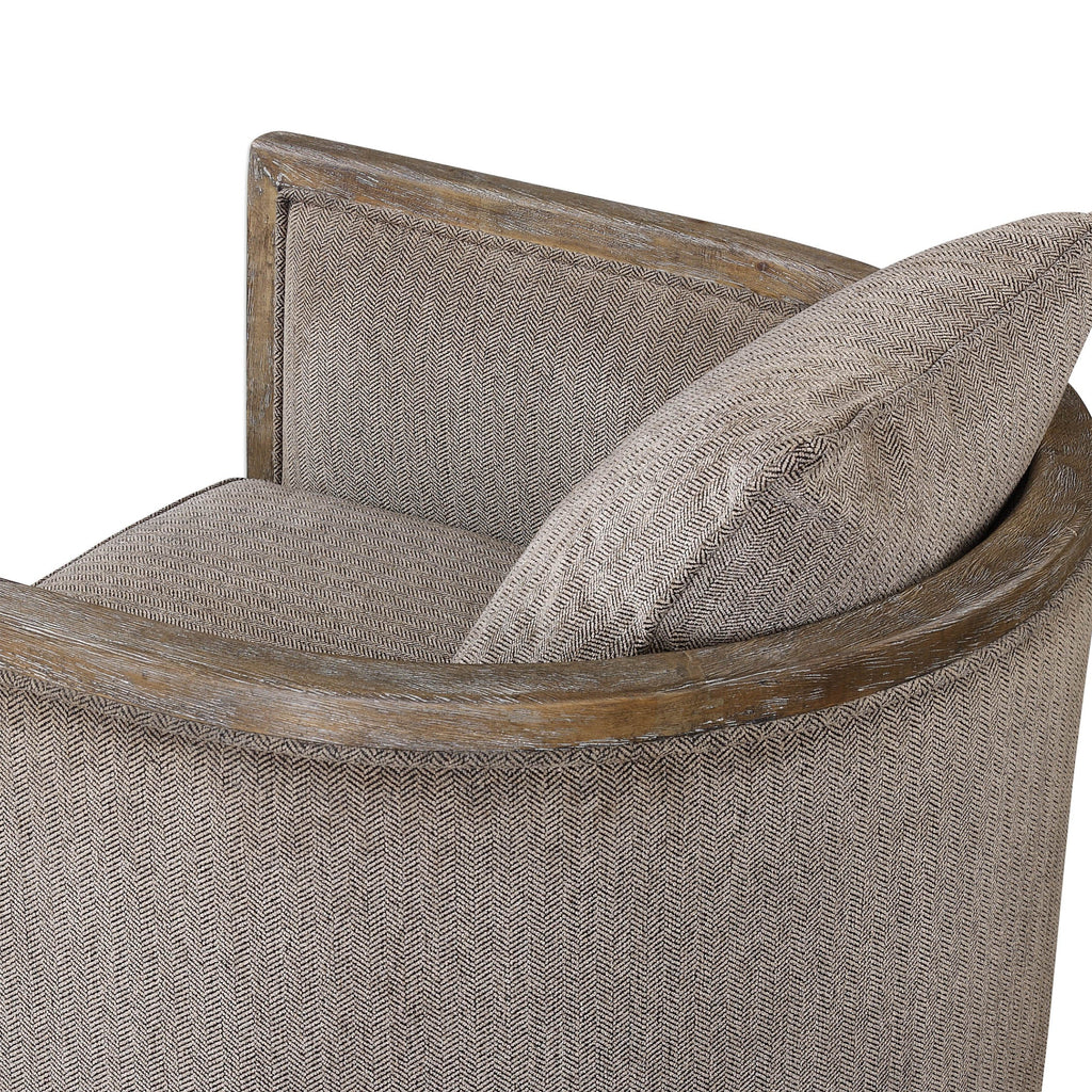 Viaggio Gray Chenille Accent Chair