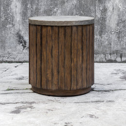 Maxfield Wooden Drum Side Table