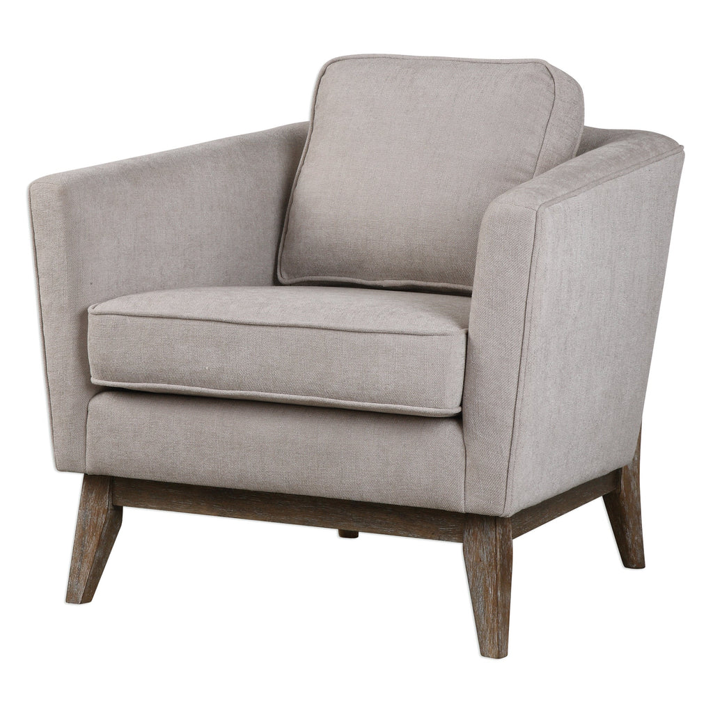 Varner Beige Linen Accent Chair