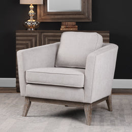 Varner Beige Linen Accent Chair