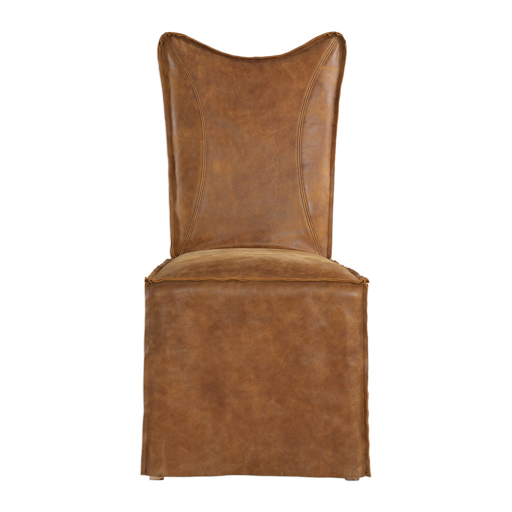 Delroy Armless Chairs, Cognac, Set Of 2