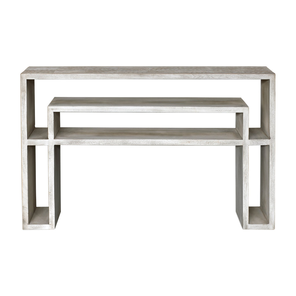 Genara Bone White Carved Console Table