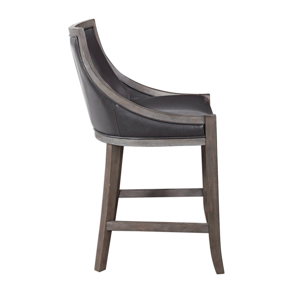 Elowen Leather Counter Stool