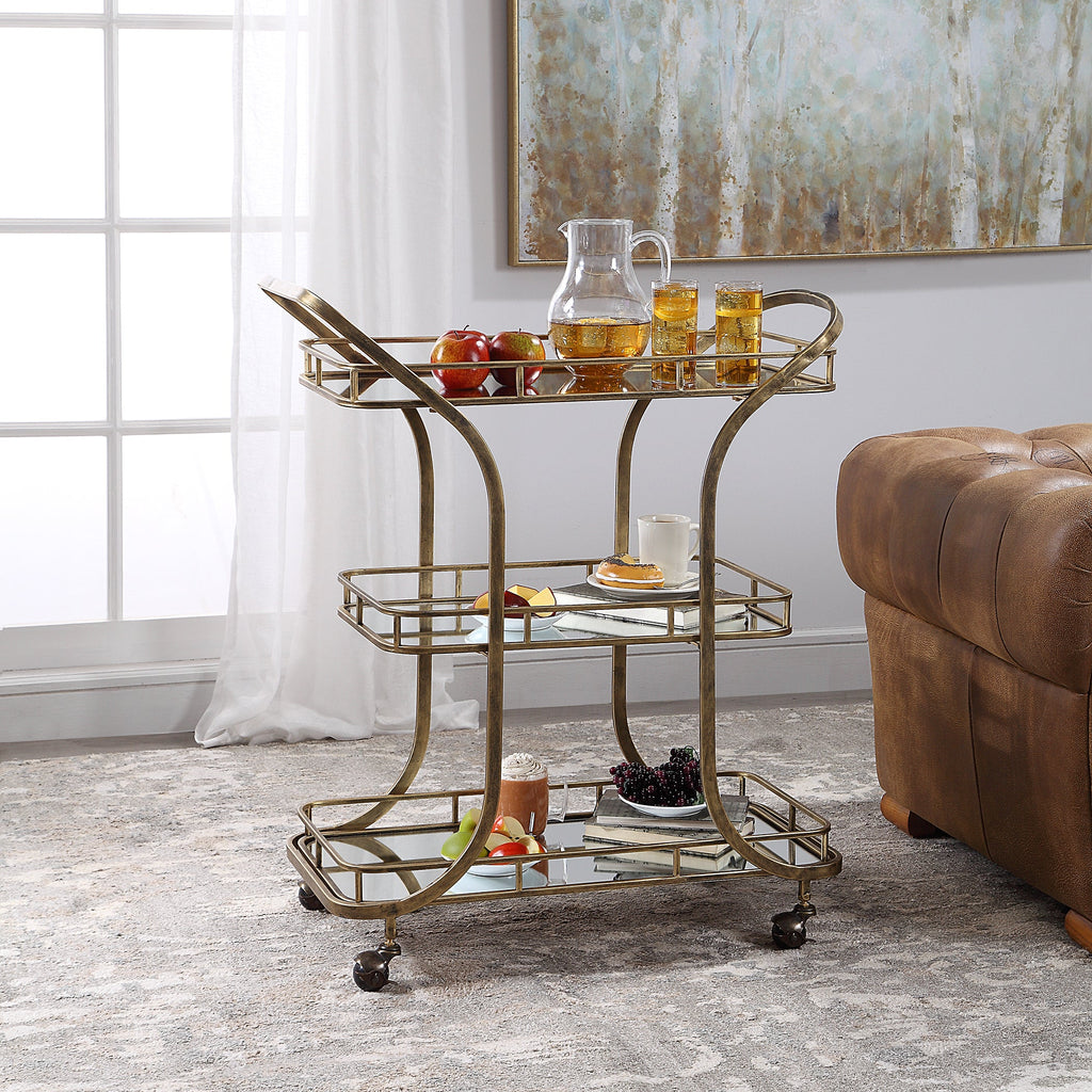 Stassi Gold Serving Cart