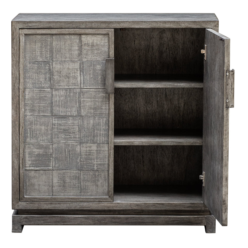 Hamadi Distressed Gray 2 Door Cabinet