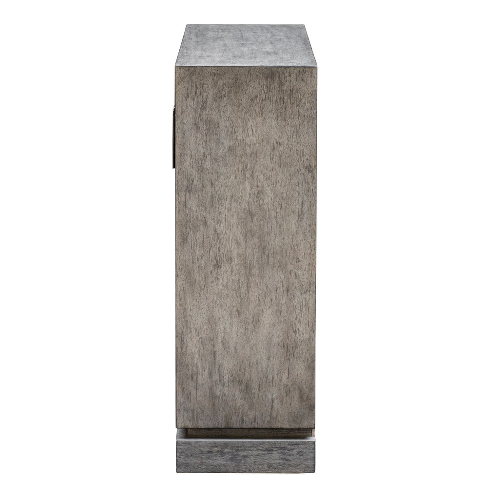 Hamadi Distressed Gray 2 Door Cabinet