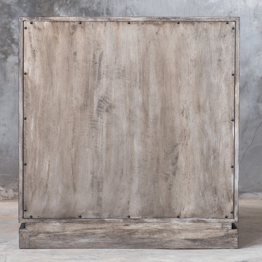 Hamadi Distressed Gray 2 Door Cabinet