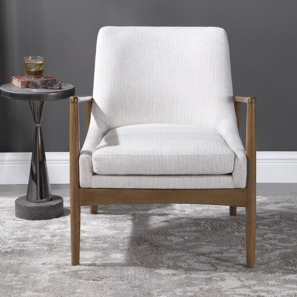 Bev White Accent Chair