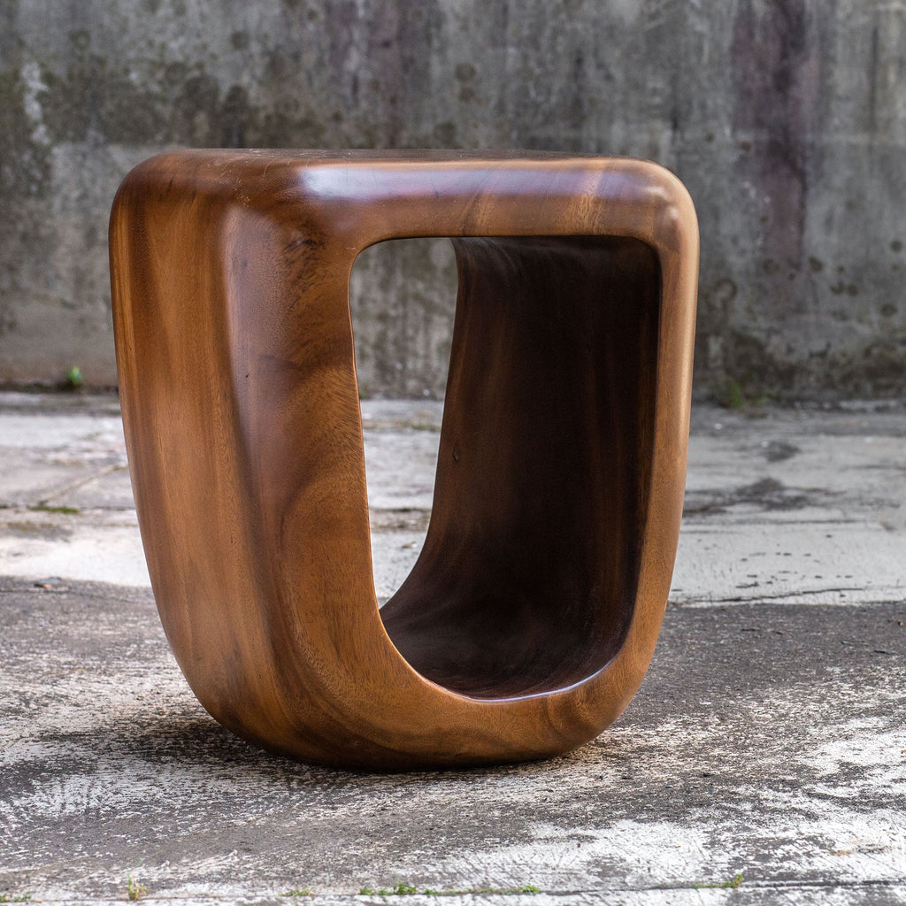 Loophole Wooden Accent Stool