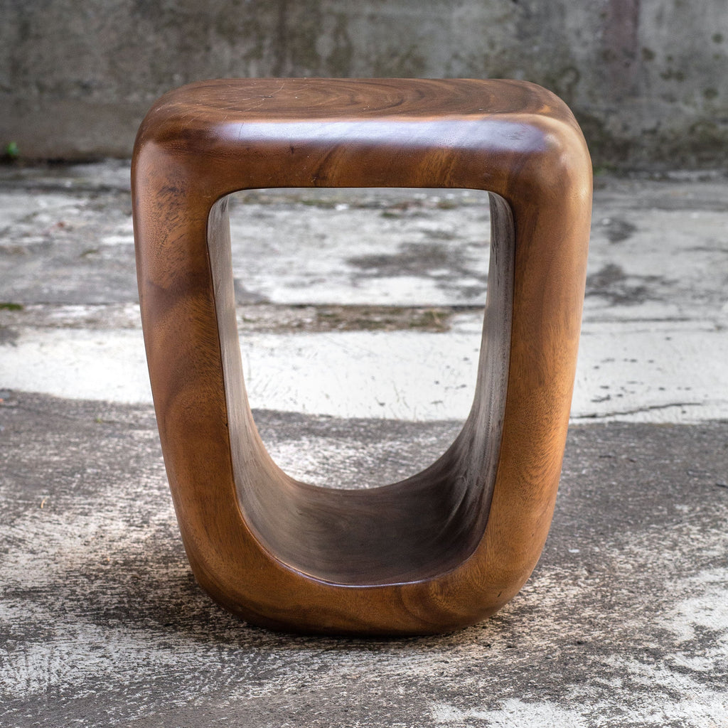 Loophole Wooden Accent Stool