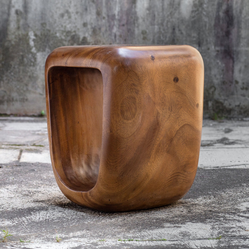 Loophole Wooden Accent Stool