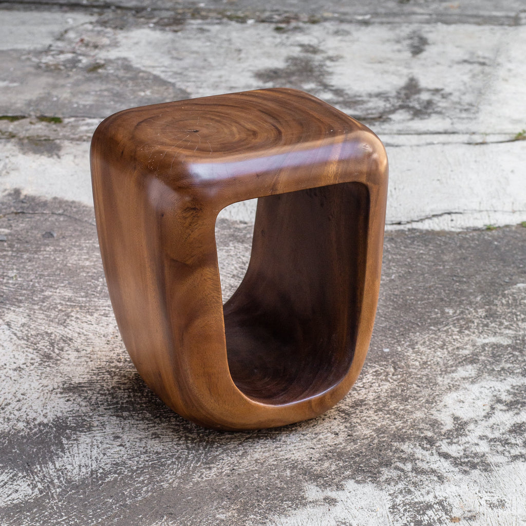 Loophole Wooden Accent Stool