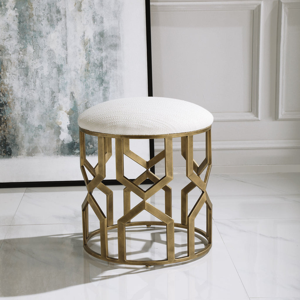 Trellis Geometric Accent Stool