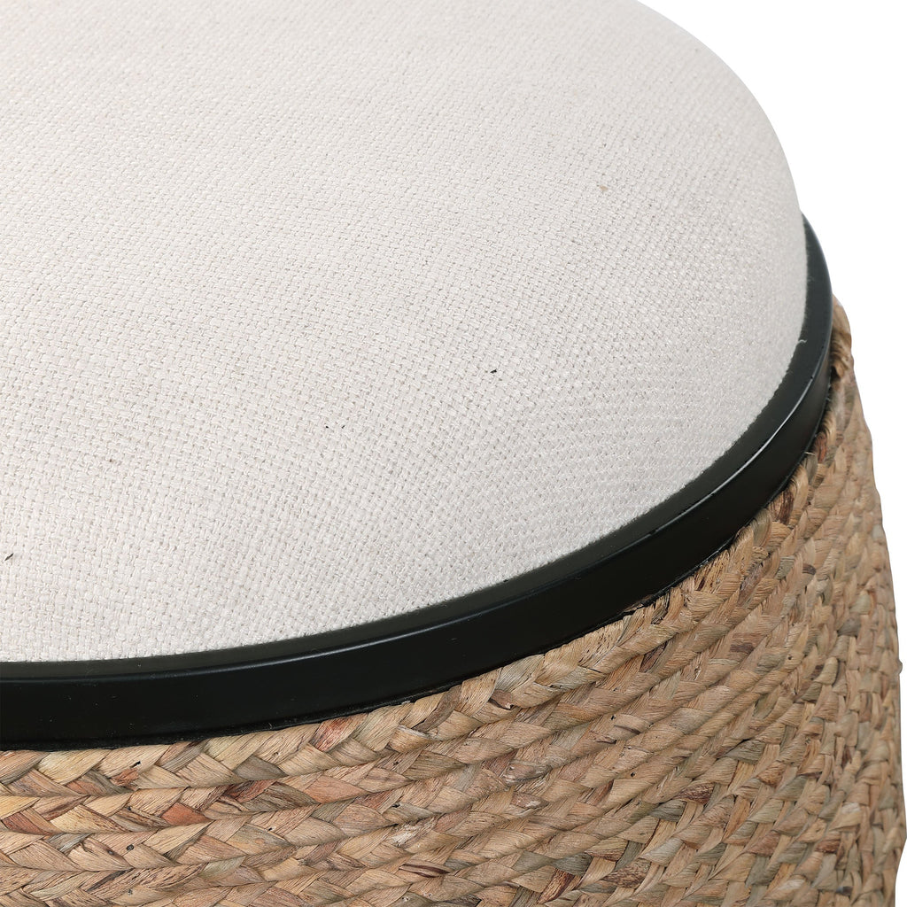 Island Straw Accent Stool