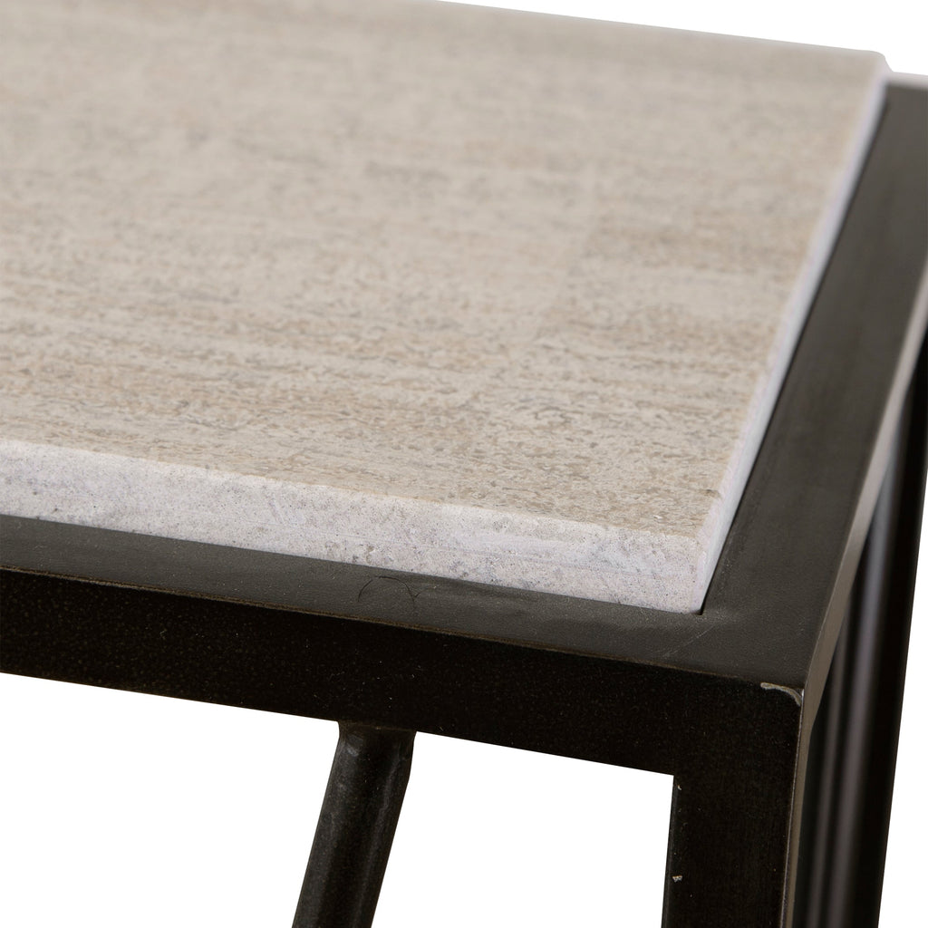 Reed Travertine Console Table