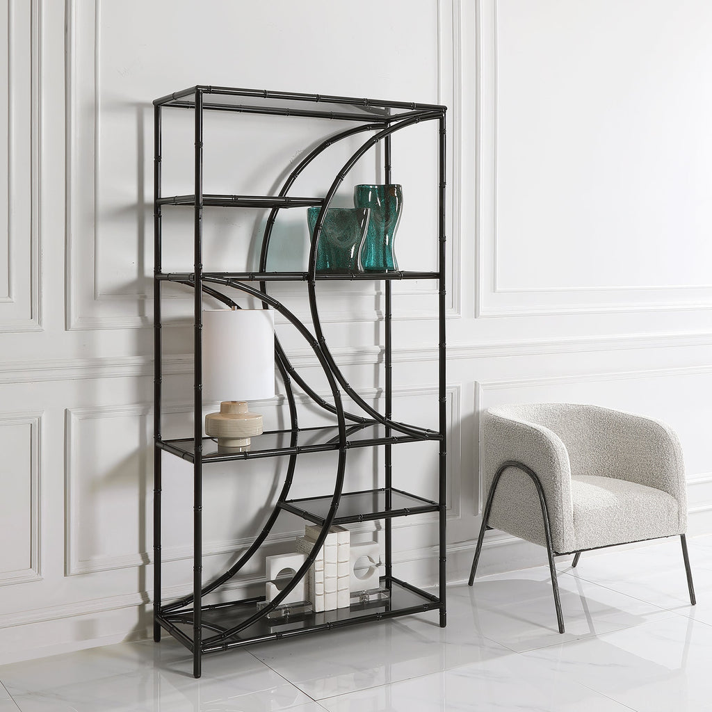 Hinton Black Iron Etagere