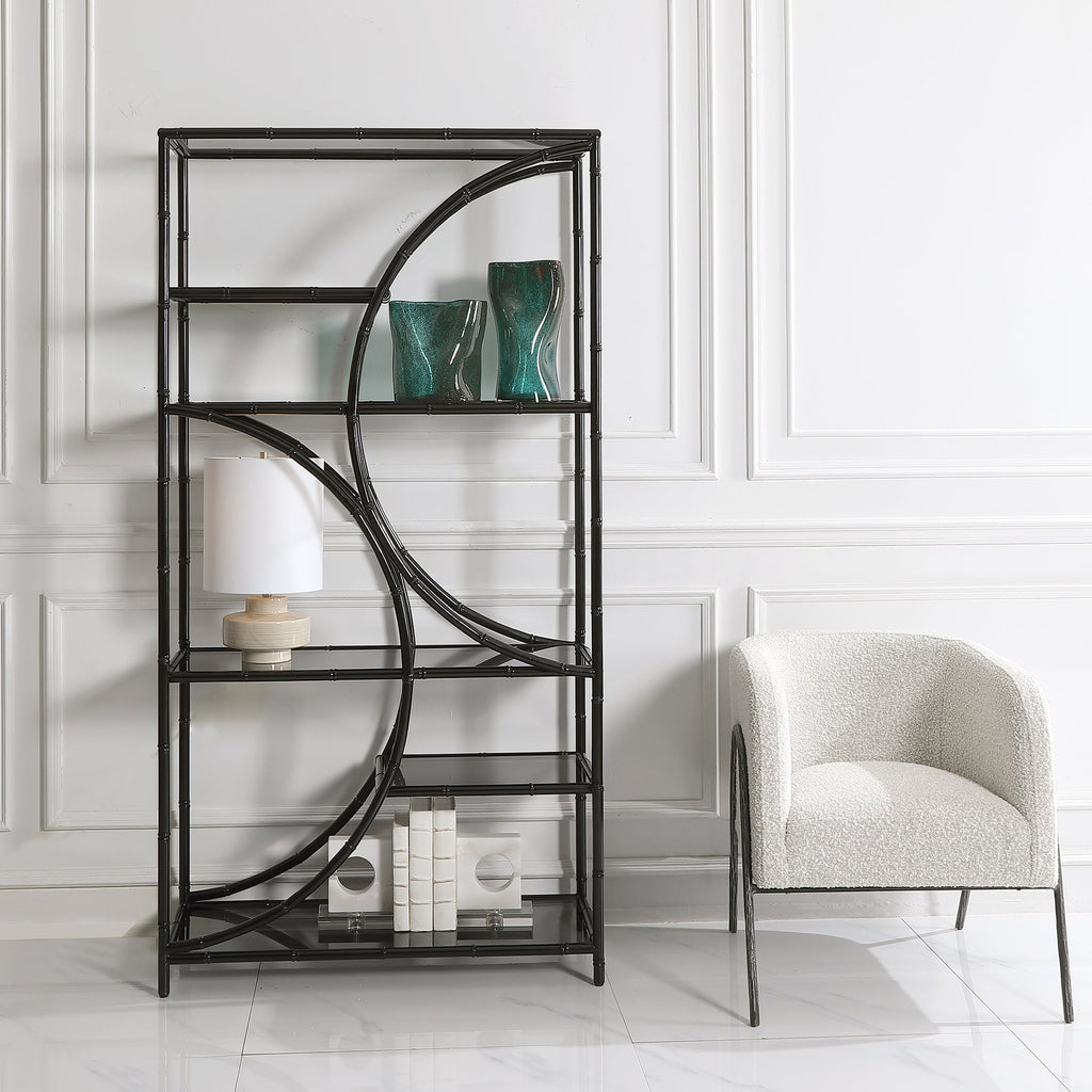 Hinton Black Iron Etagere