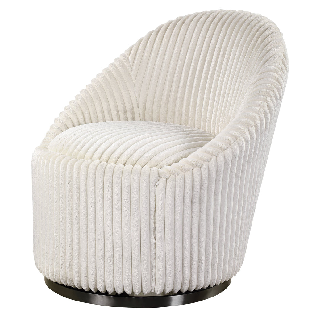 Crue White Swivel Chair