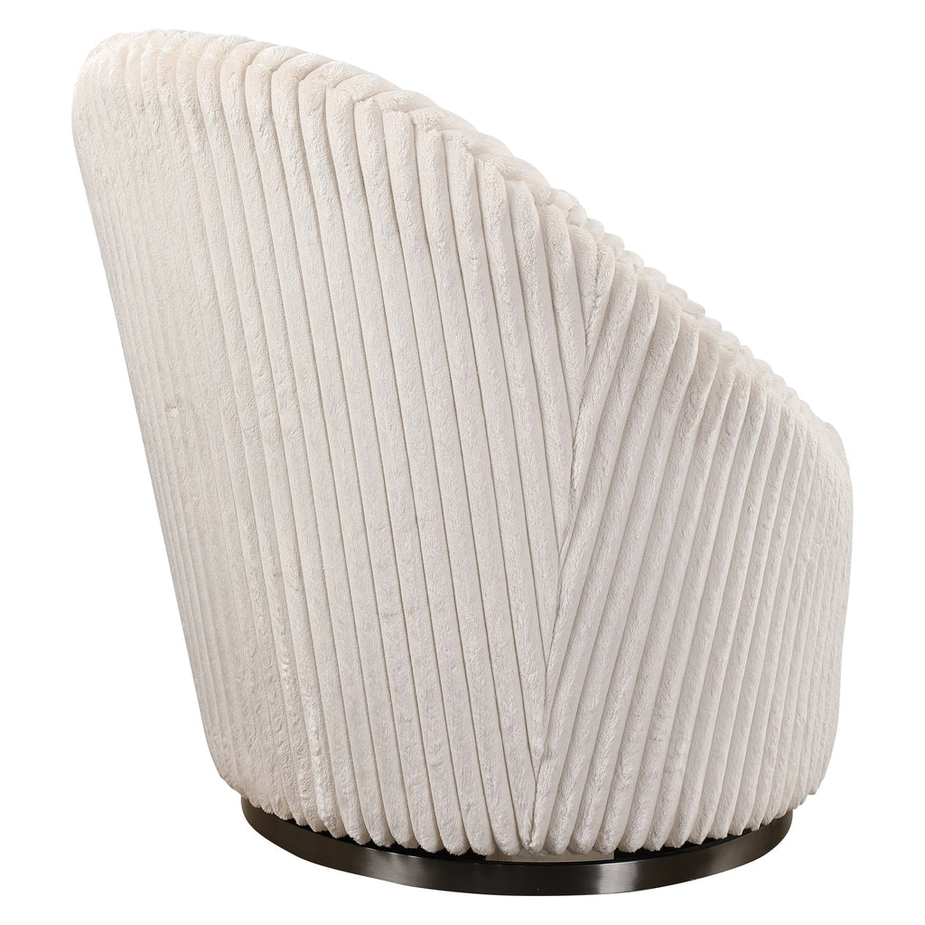 Crue White Swivel Chair