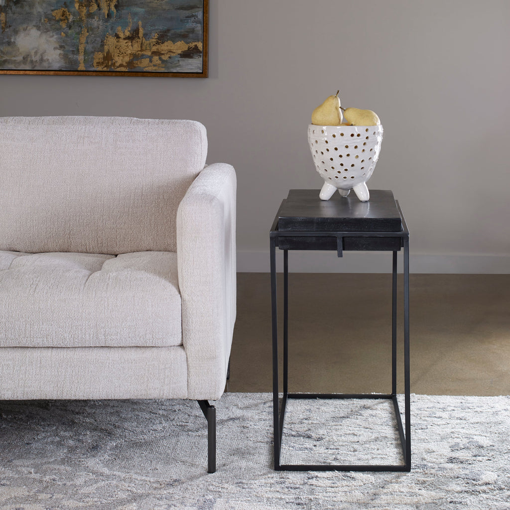 Telone Modern Black Side Table