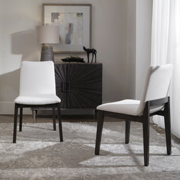 Delano White Armless Chair Set of 2