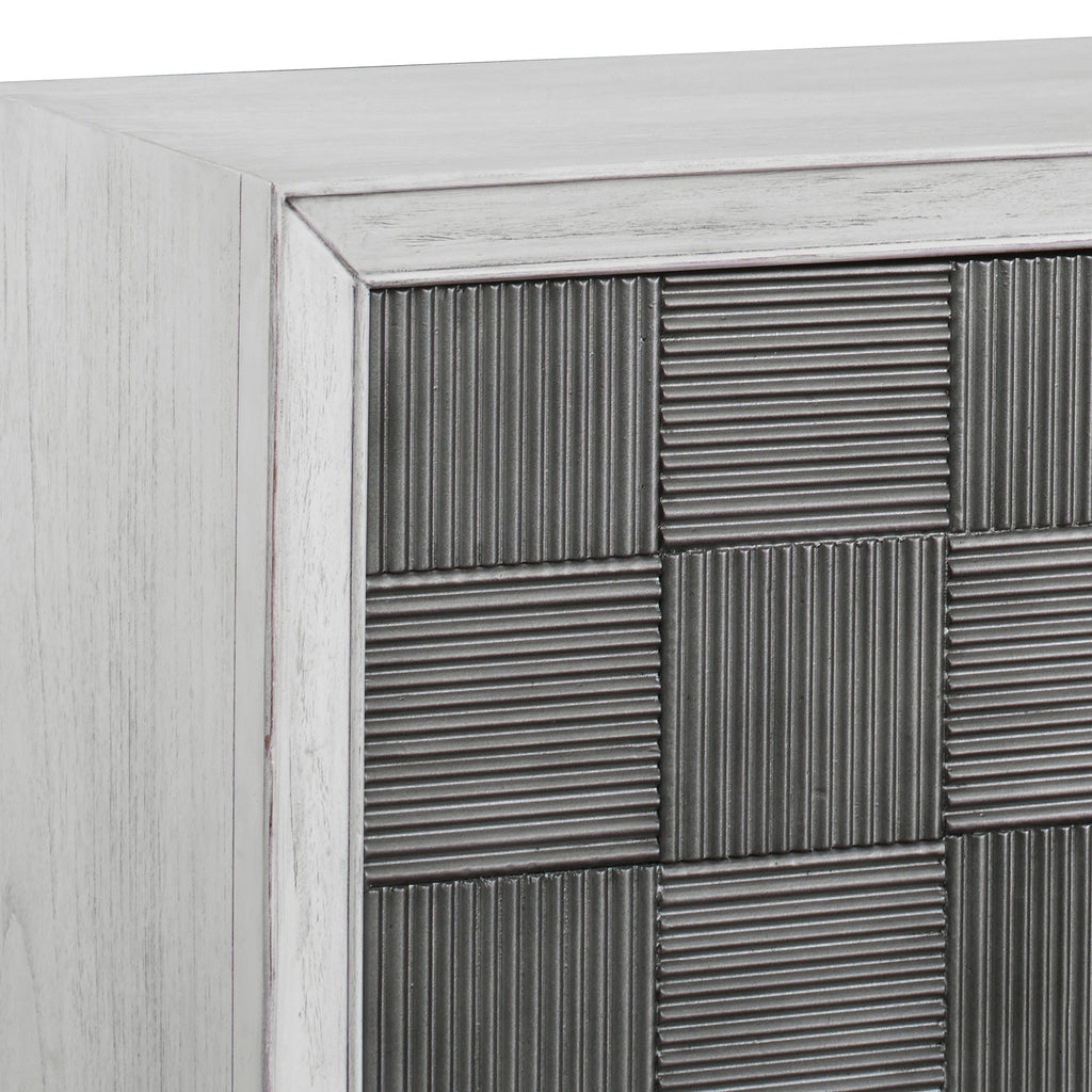 Checkerboard 4 Door Gray Cabinet