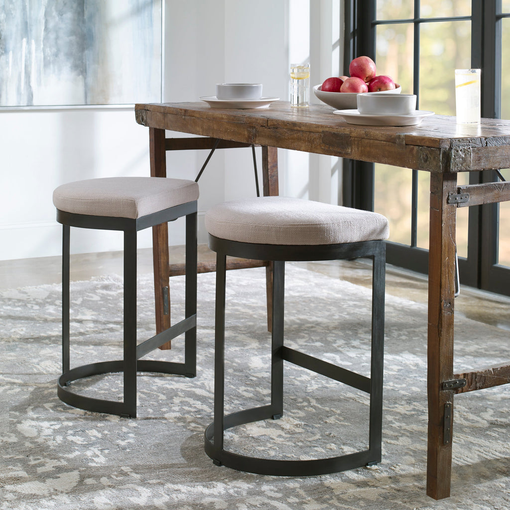 Ivanna Black Iron Counter Stool