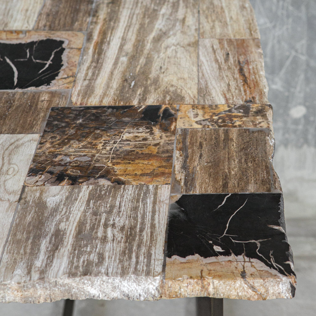 Iya Petrified Wood Console Table